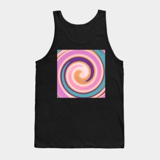 Swirl Pattern of Blue, Purple, Orange and Pink Tank Top